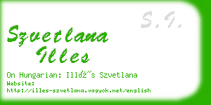 szvetlana illes business card